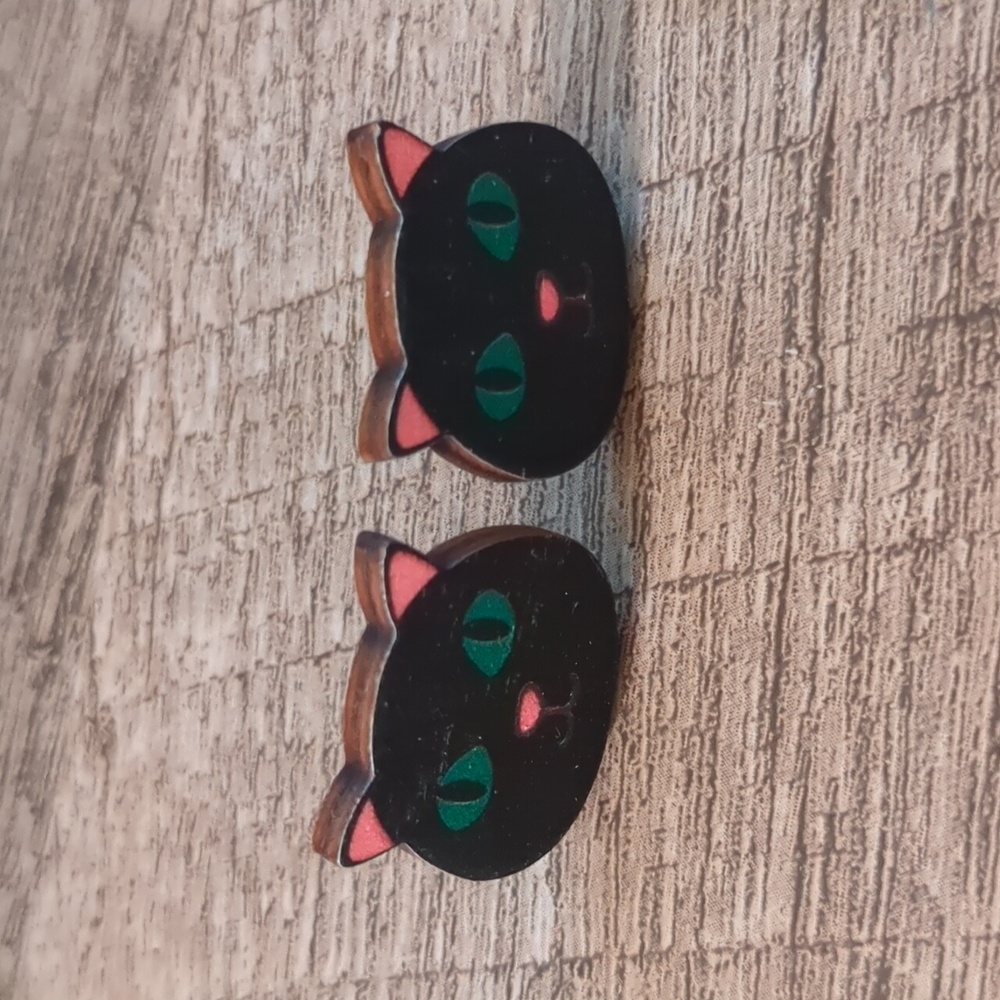 Super Spooky Halloween Cat Earrings